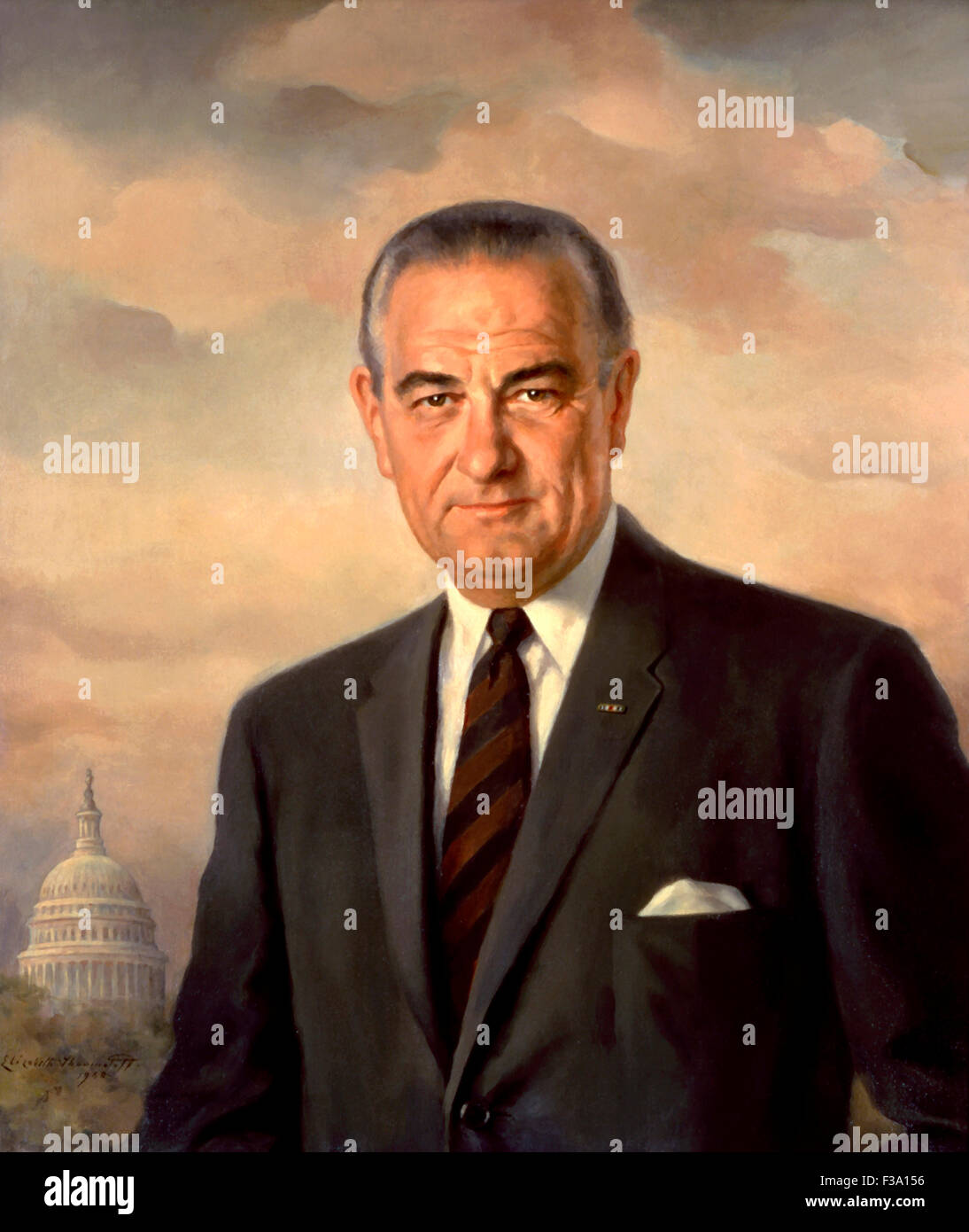 Portrait du président de Lyndon Baines Johnson. Banque D'Images