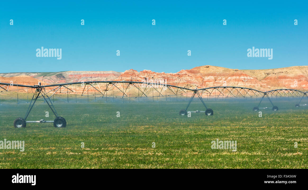 Le Wyoming, le système d'aspersion automatique Banque D'Images