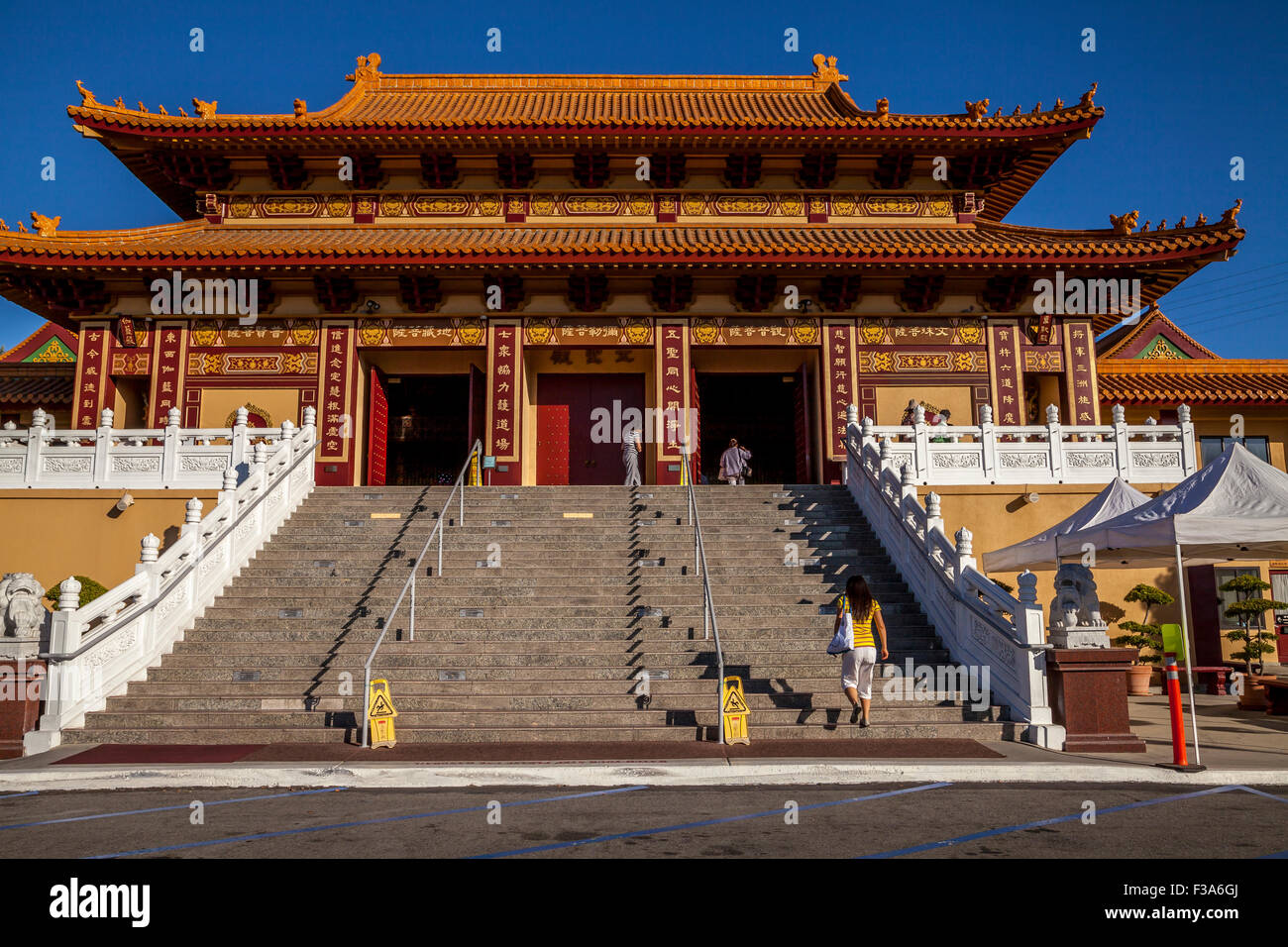 Hsi Lai Temple Bouddhiste, Hacienda Heights, Californie, USA Banque D'Images
