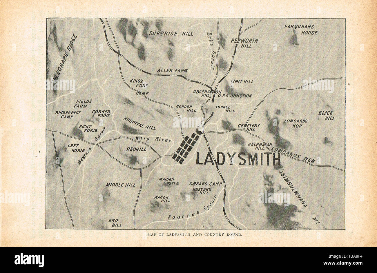 1901 Plan de guerre Transvaal Boer Ladysmith Banque D'Images