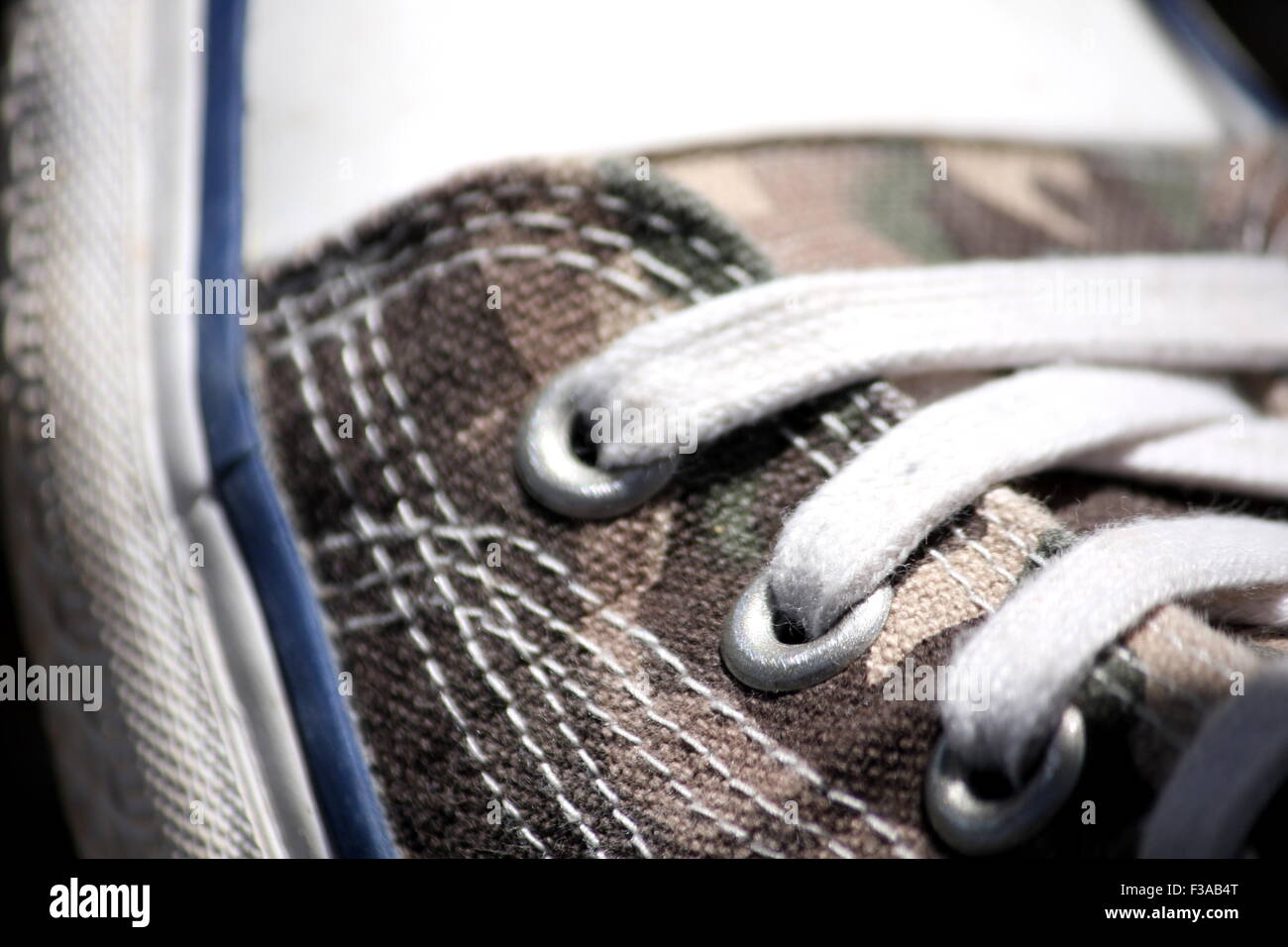 Close-up de Lacets pour chaussures hi-top Banque D'Images
