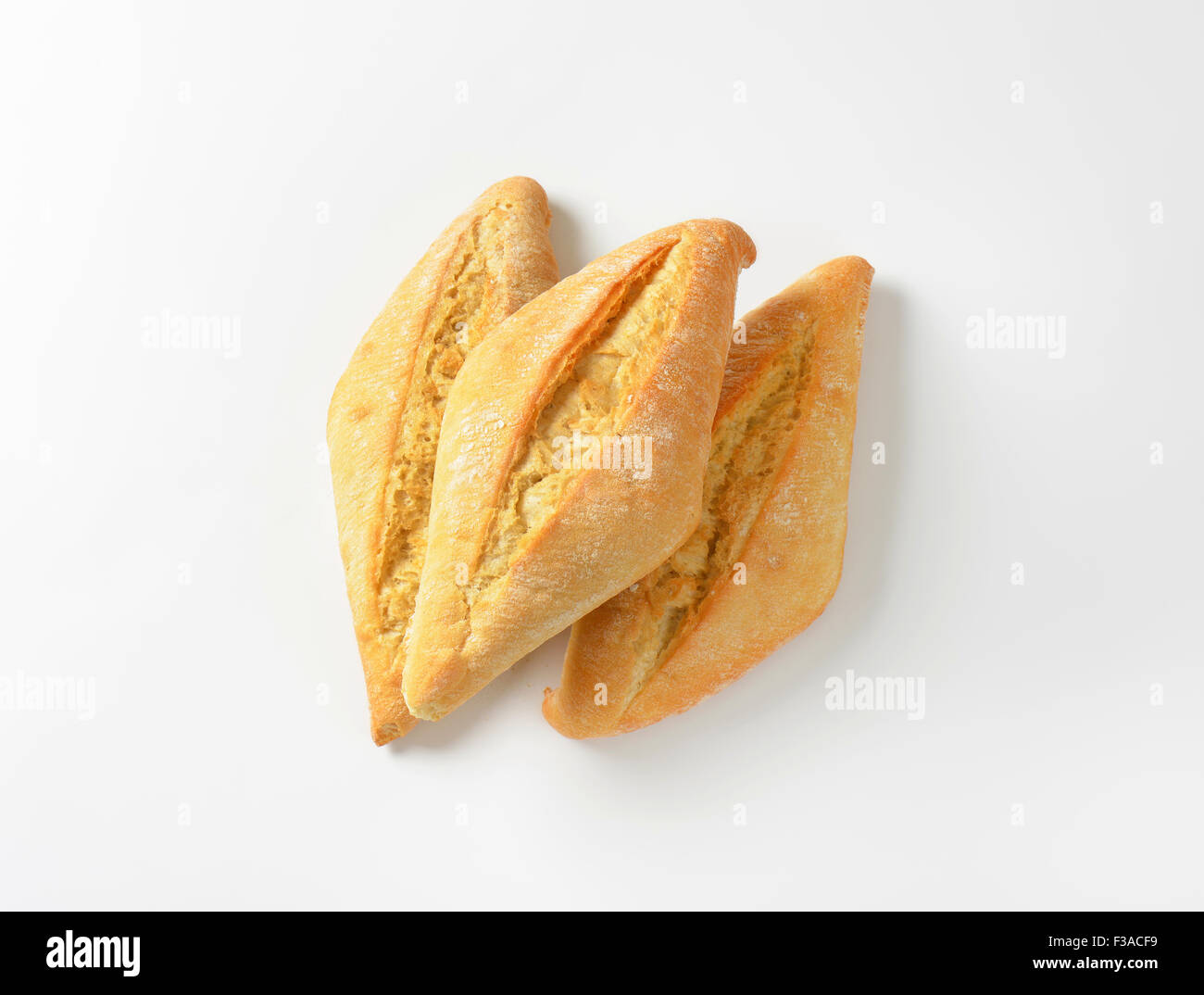 Petits pains au levain blanc avec croûte croustillante Banque D'Images