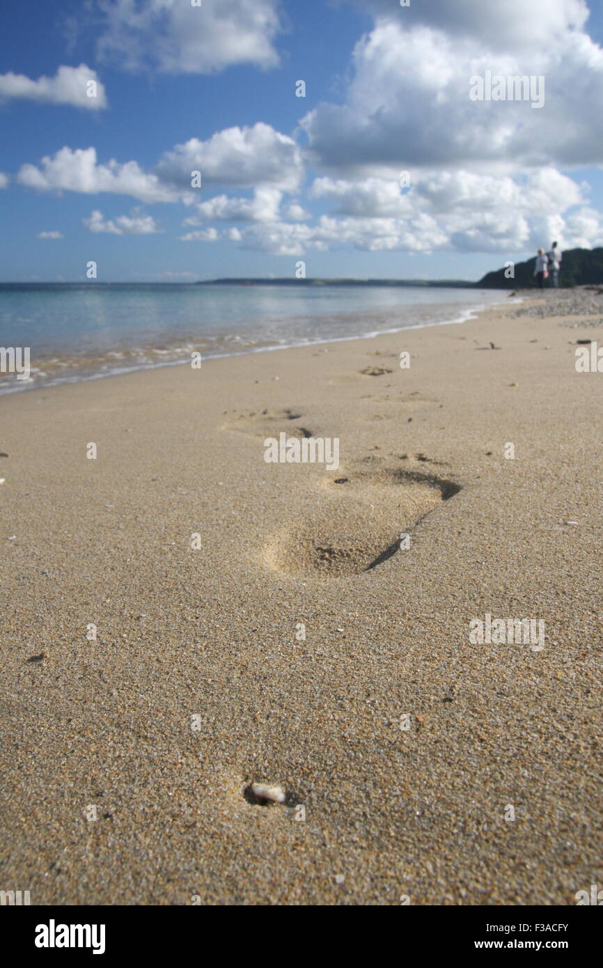 Traces dans le sable Banque D'Images