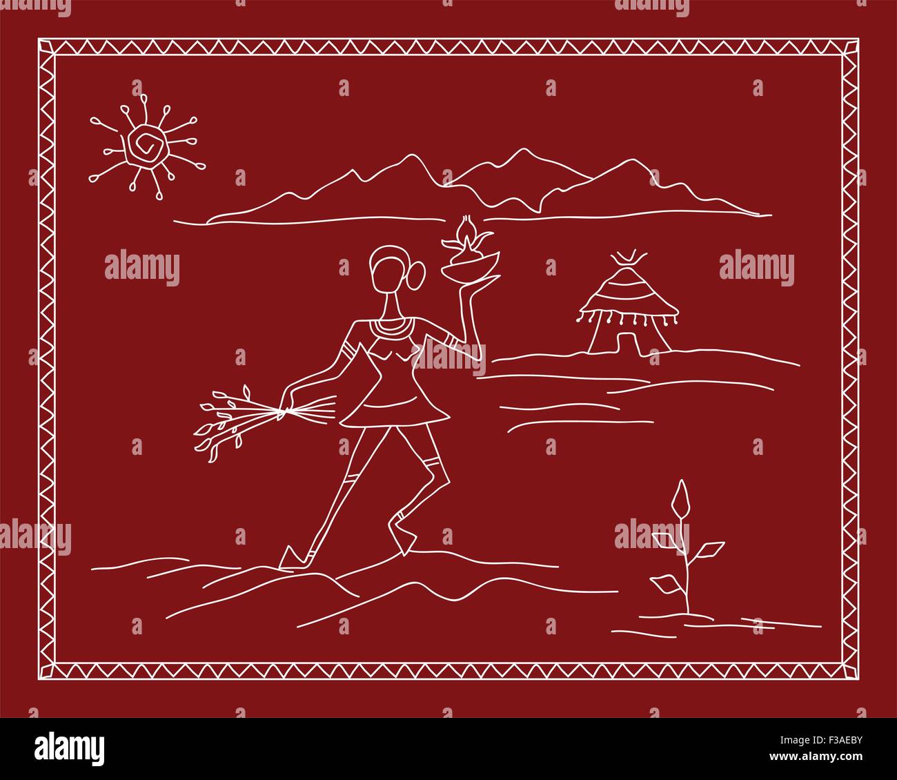 Les femmes du village : Folk, Design Tribal, Motif, Wall Painting Art vectoriel Illustration de Vecteur Les femmes du village : Folk, Design Tribal, Motif, Wall Painting Art vectoriel Illustration de Vecteur