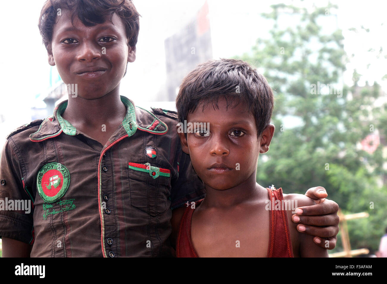 Portrait of happy enfants Indiens Banque D'Images