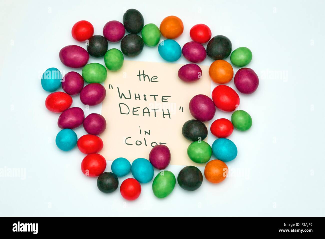 Couleur générique Candy Balls à teneur élevée en sucre La mort blanche en couleur Banque D'Images