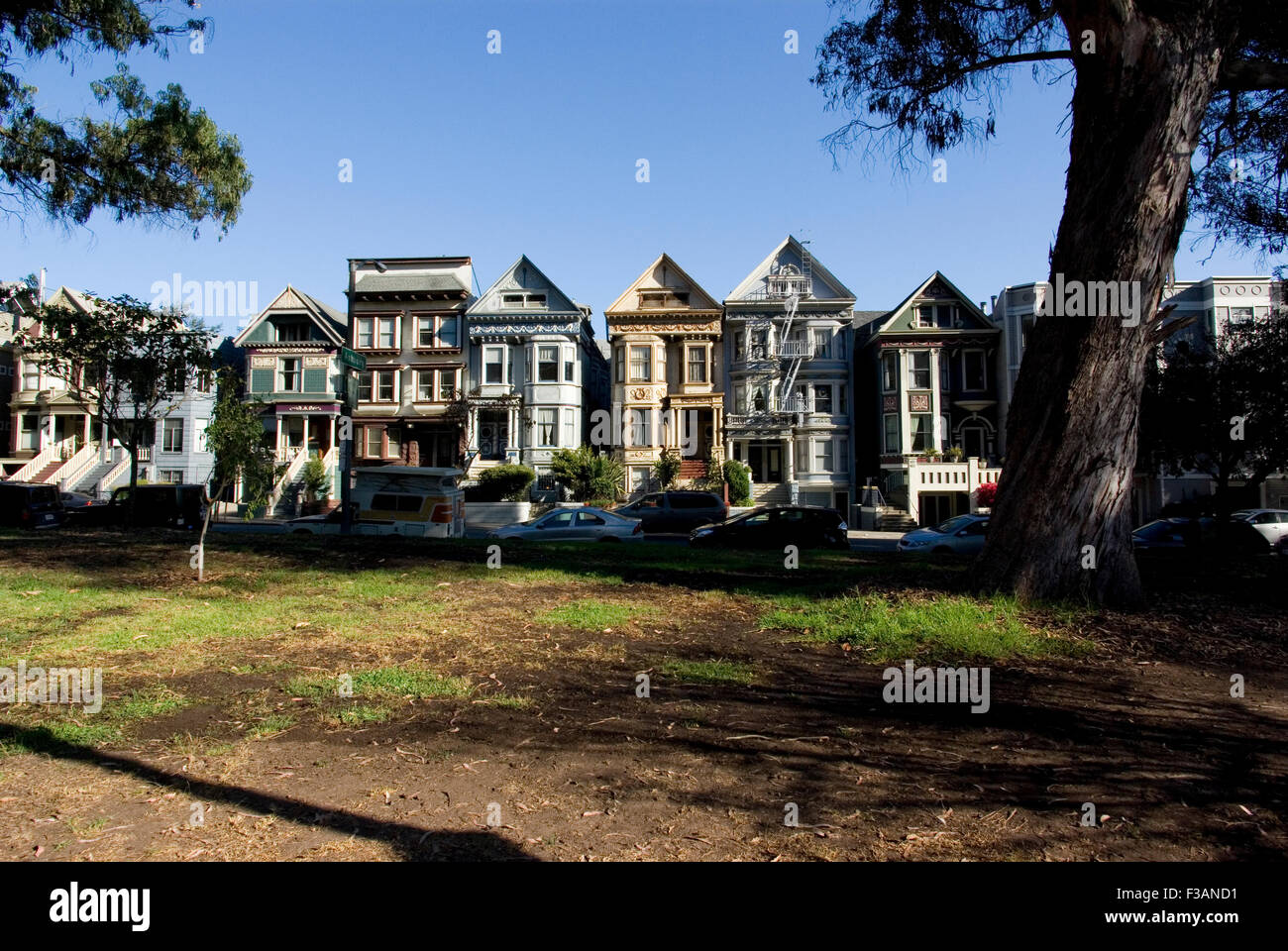 Maisons victoriennes dans le nord du district de poile, San Francisco Banque D'Images