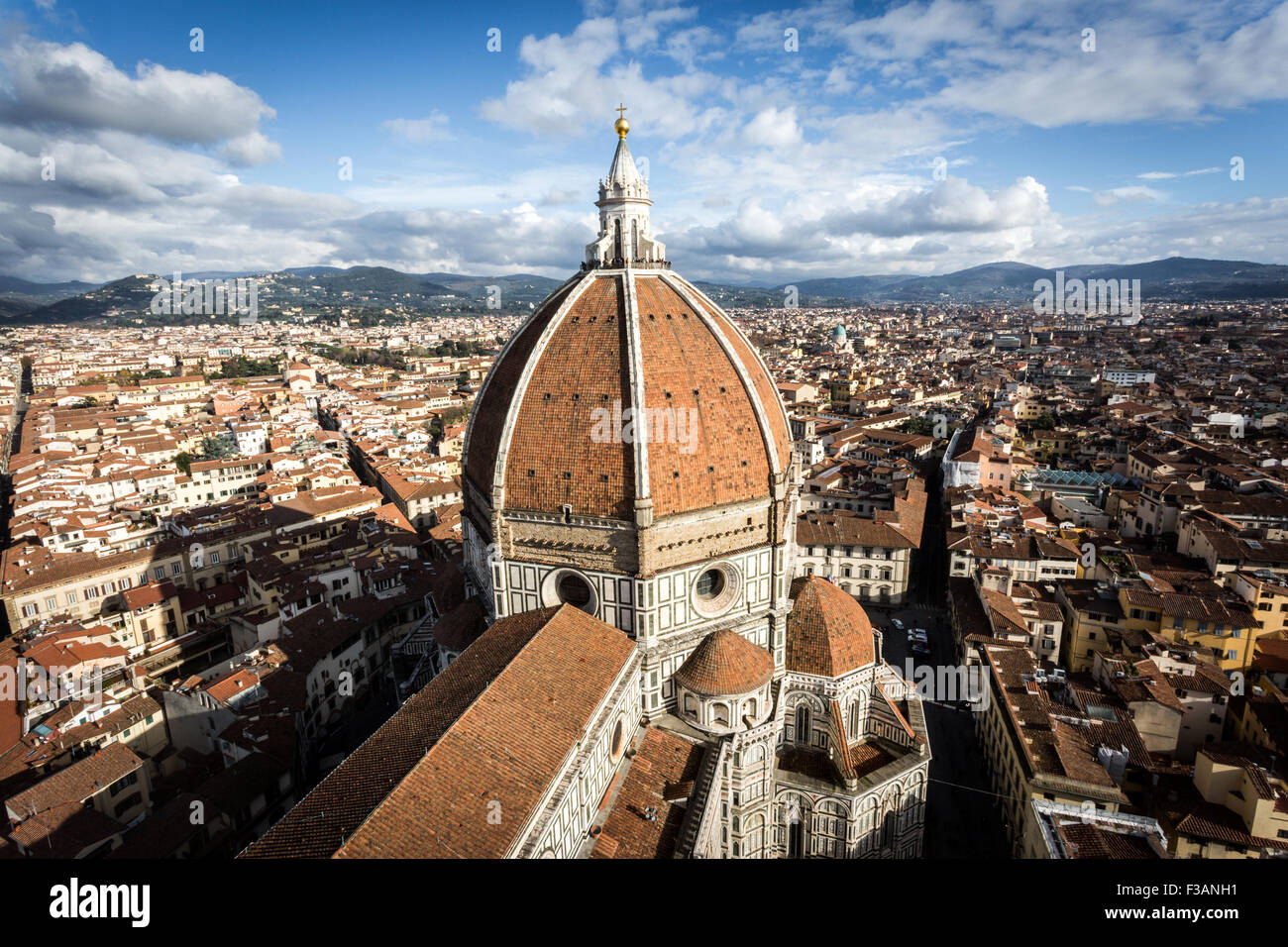 Florence, vue panoramique sur la ville, La Cathédrale Dome et de vieux bâtiments. Cityscape, Italie Banque D'Images