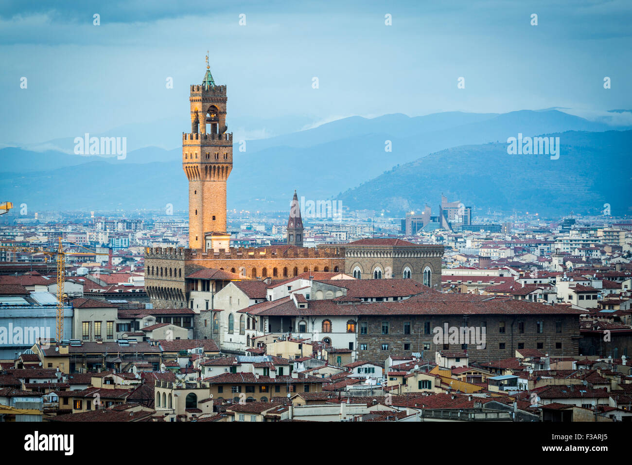 Florence, vue panoramique sur la ville, La Cathédrale Dome et de vieux bâtiments. Cityscape, Italie Banque D'Images