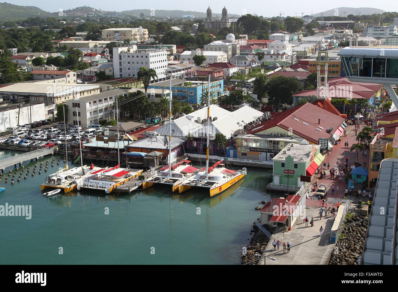 Antigua, Antilles, Port, croisière, Banque D'Images