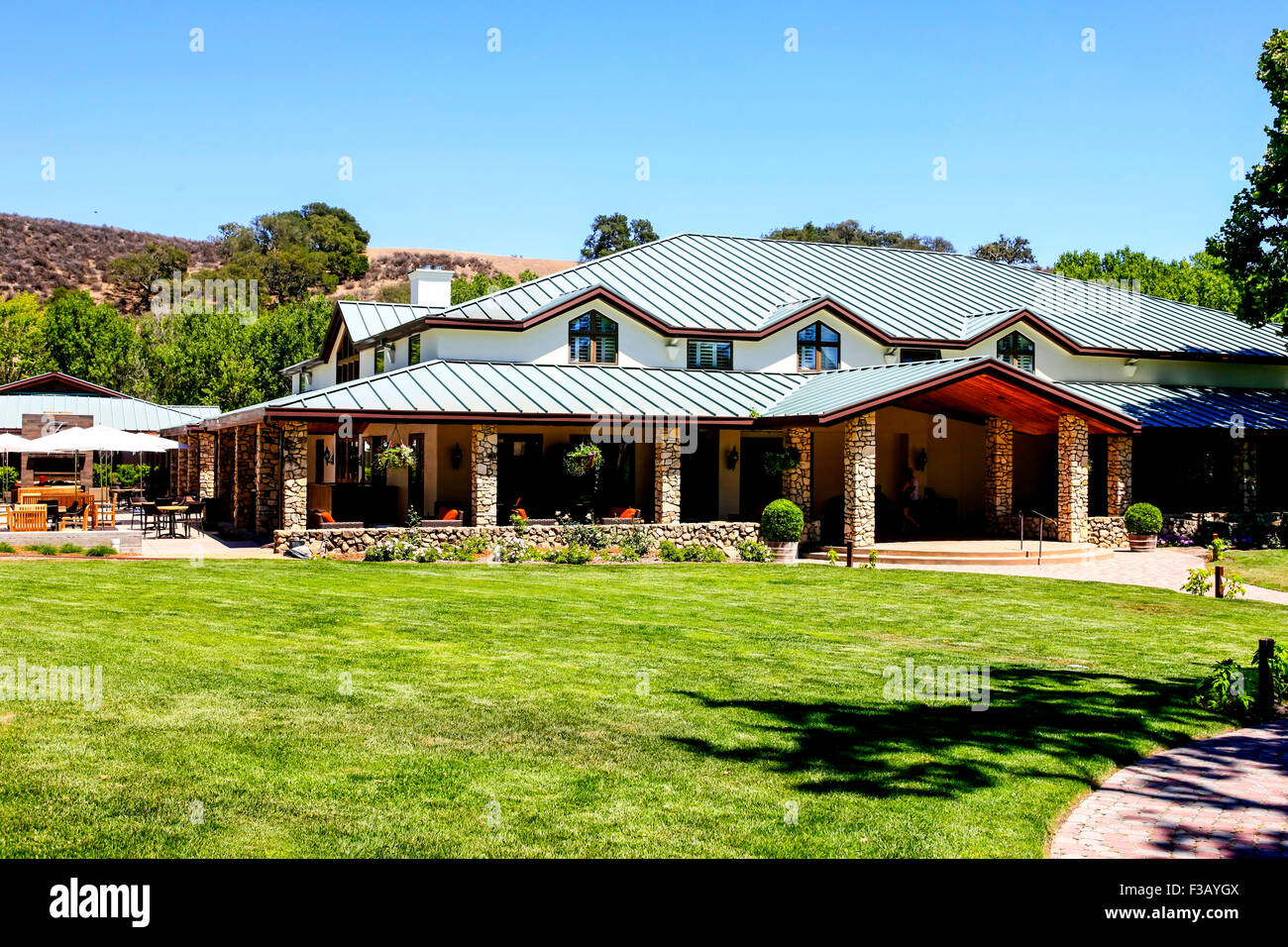 Dans la cave de fasce Parker de coeur FOXEN Canyon, partie de comté de Santa Barbara en Californie Banque D'Images