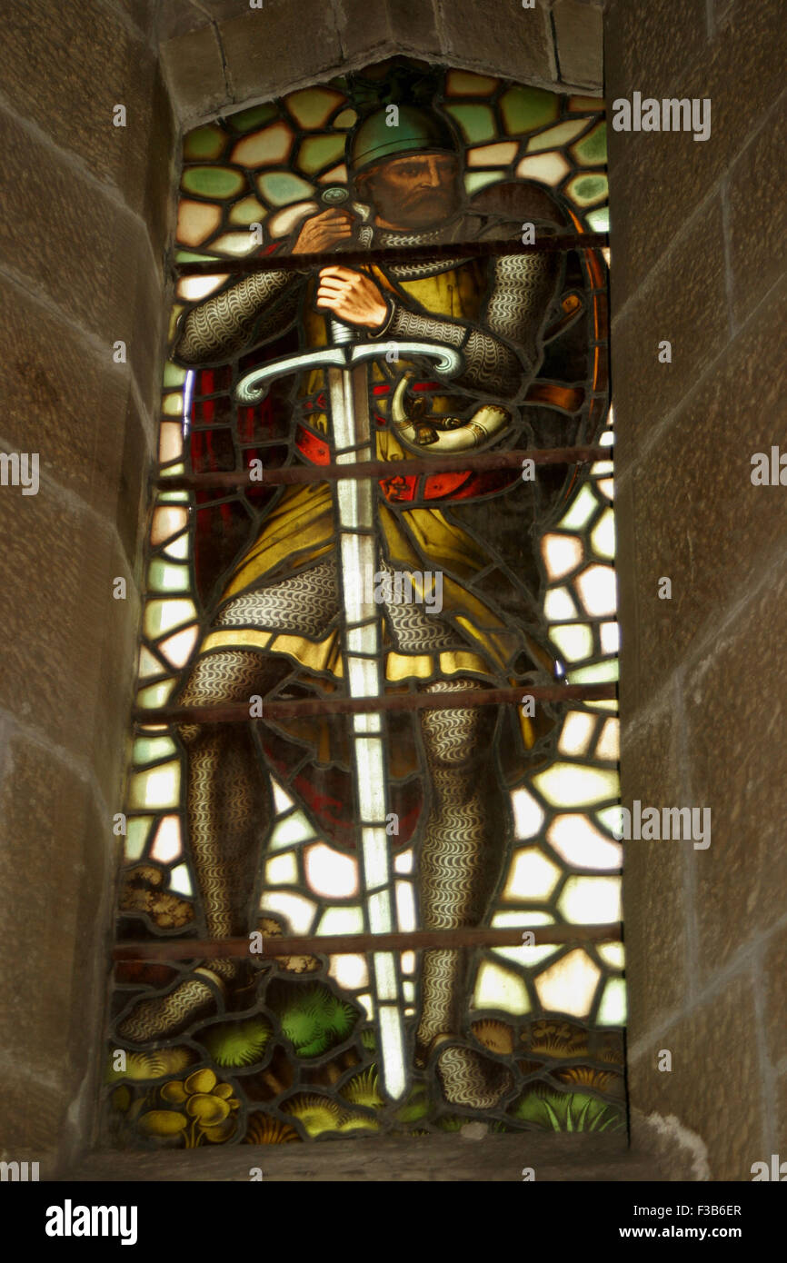 L'inscription des vitraux de William Wallace au monument wallace ecosse brian mcguire Banque D'Images