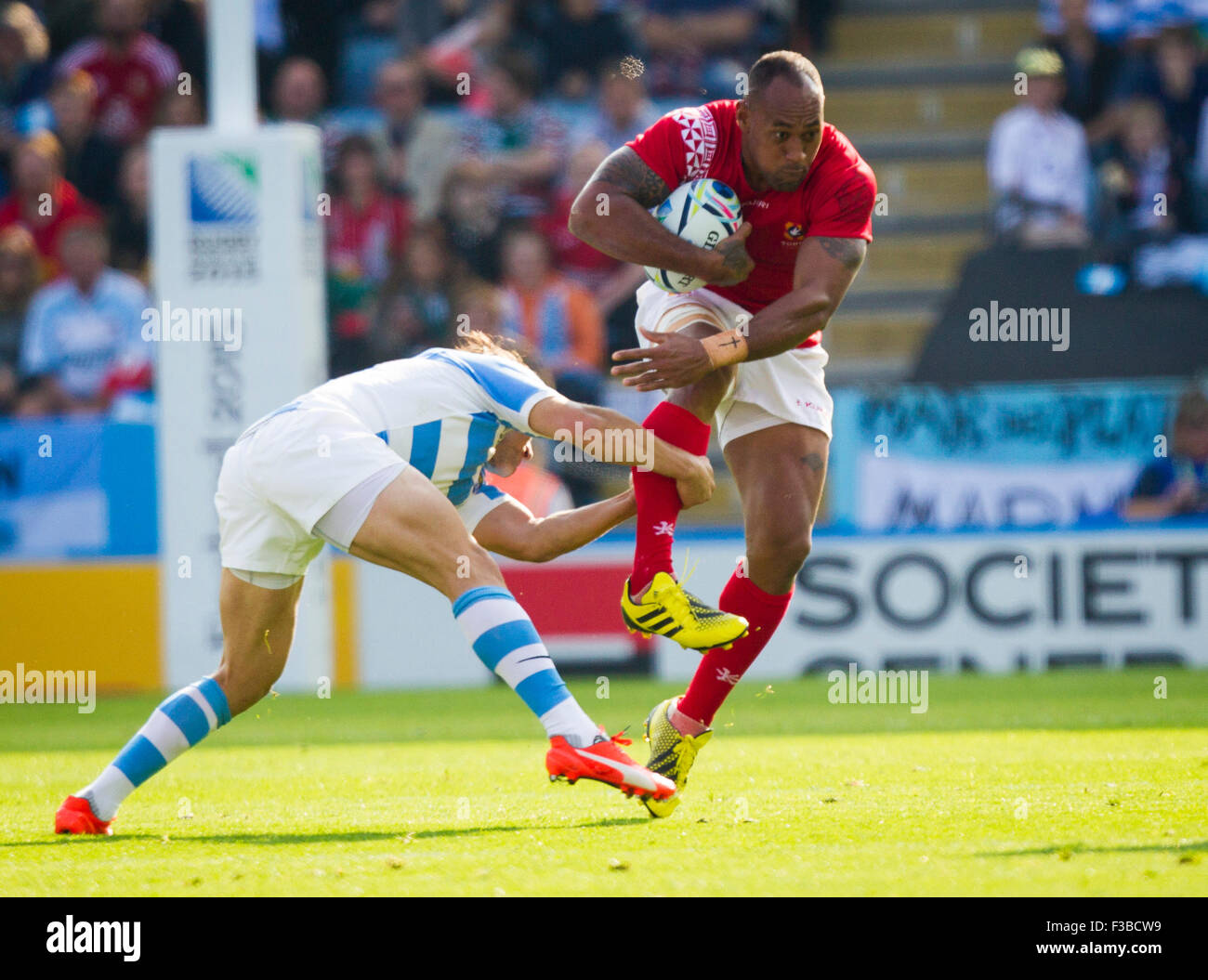 Leicester, Royaume-Uni. 08Th Oct, 2015. Coupe du Monde de Rugby. L'Argentine contre les Tonga. Telusa Veainu des Tonga. Credit : Action Plus Sport/Alamy Live News Banque D'Images