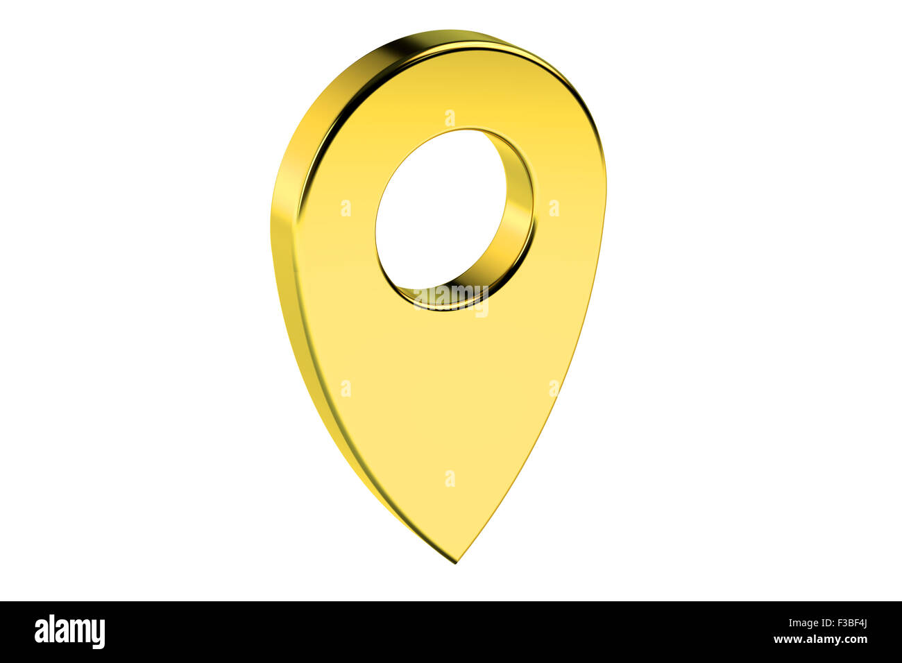 Pointeur de carte d'or isolé sur fond blanc Banque D'Images