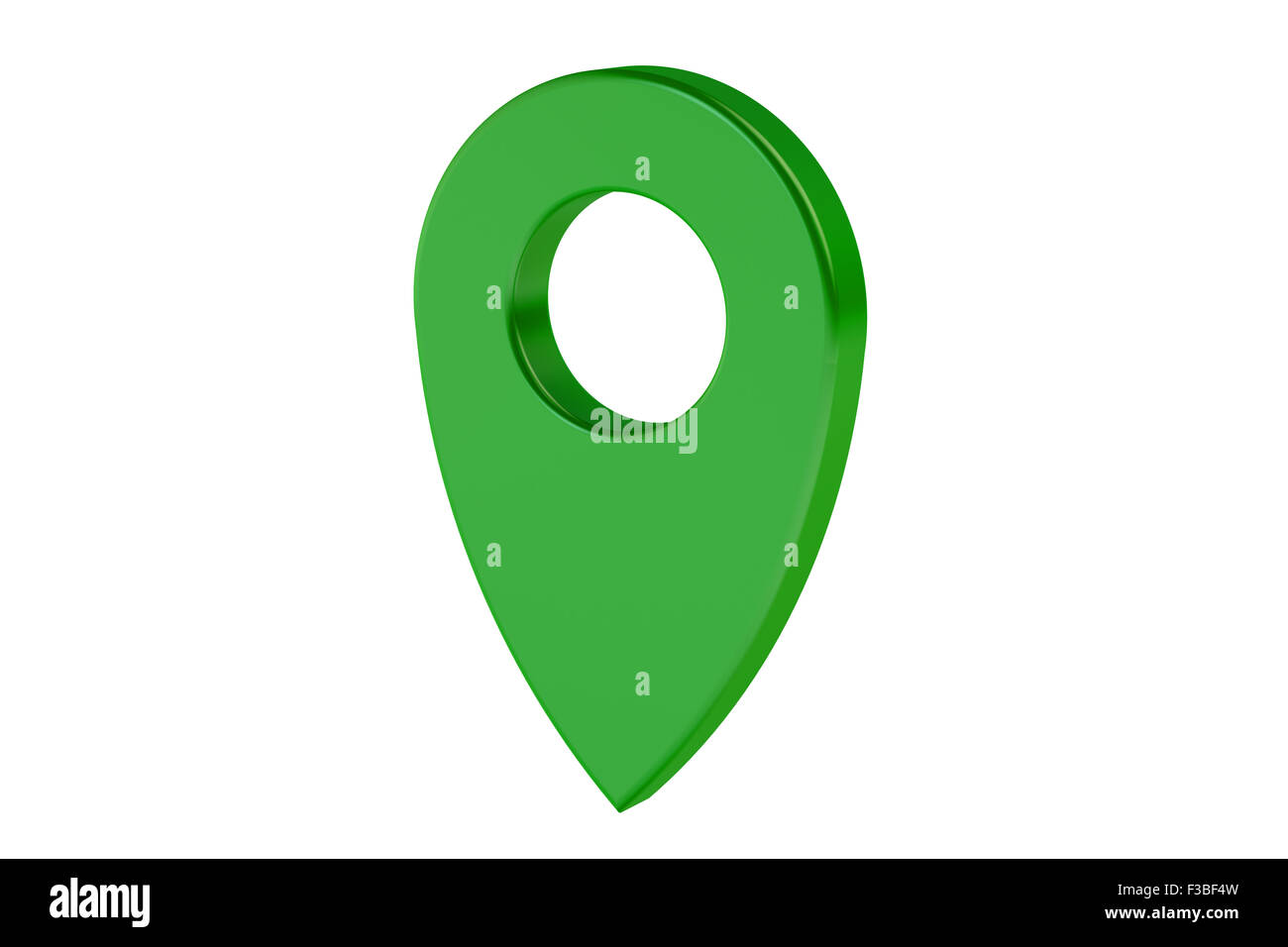 Pointeur de carte verte isolée sur fond blanc Banque D'Images