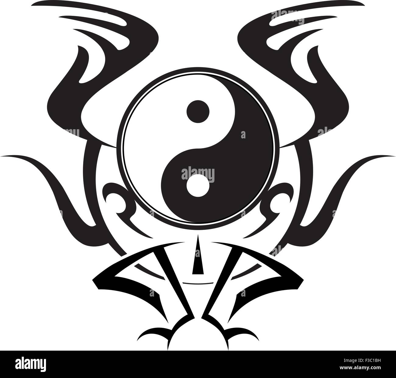Yin Yang Vector Art Design Illustration de Vecteur