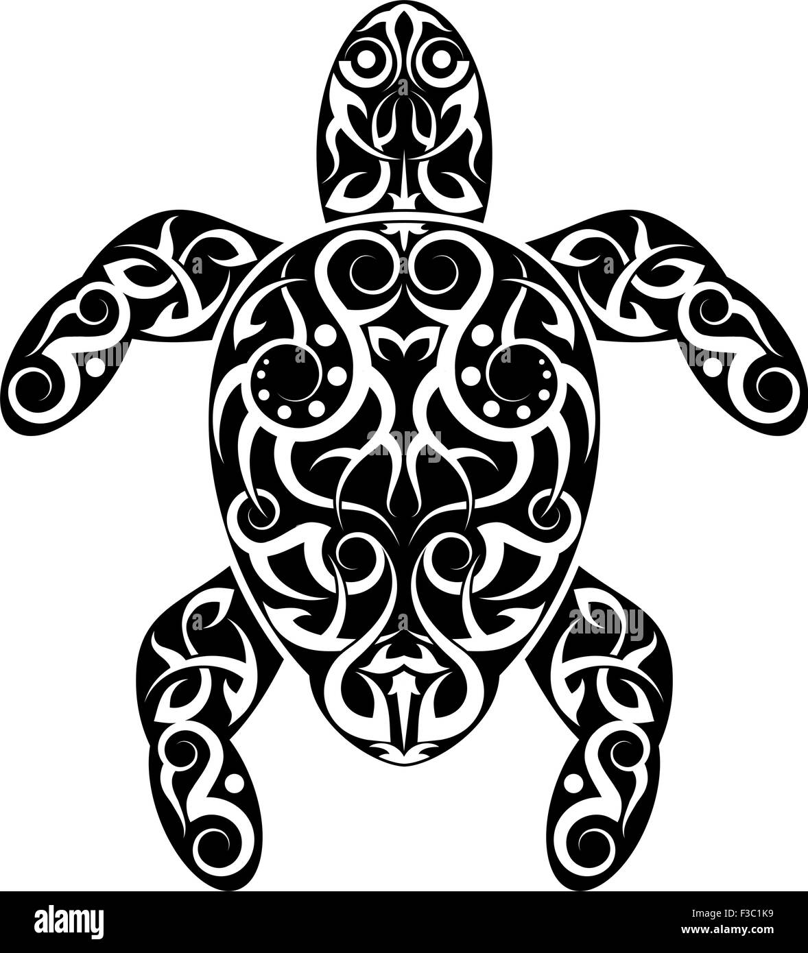 Turtle Tattoo Art vectoriel Design Illustration de Vecteur