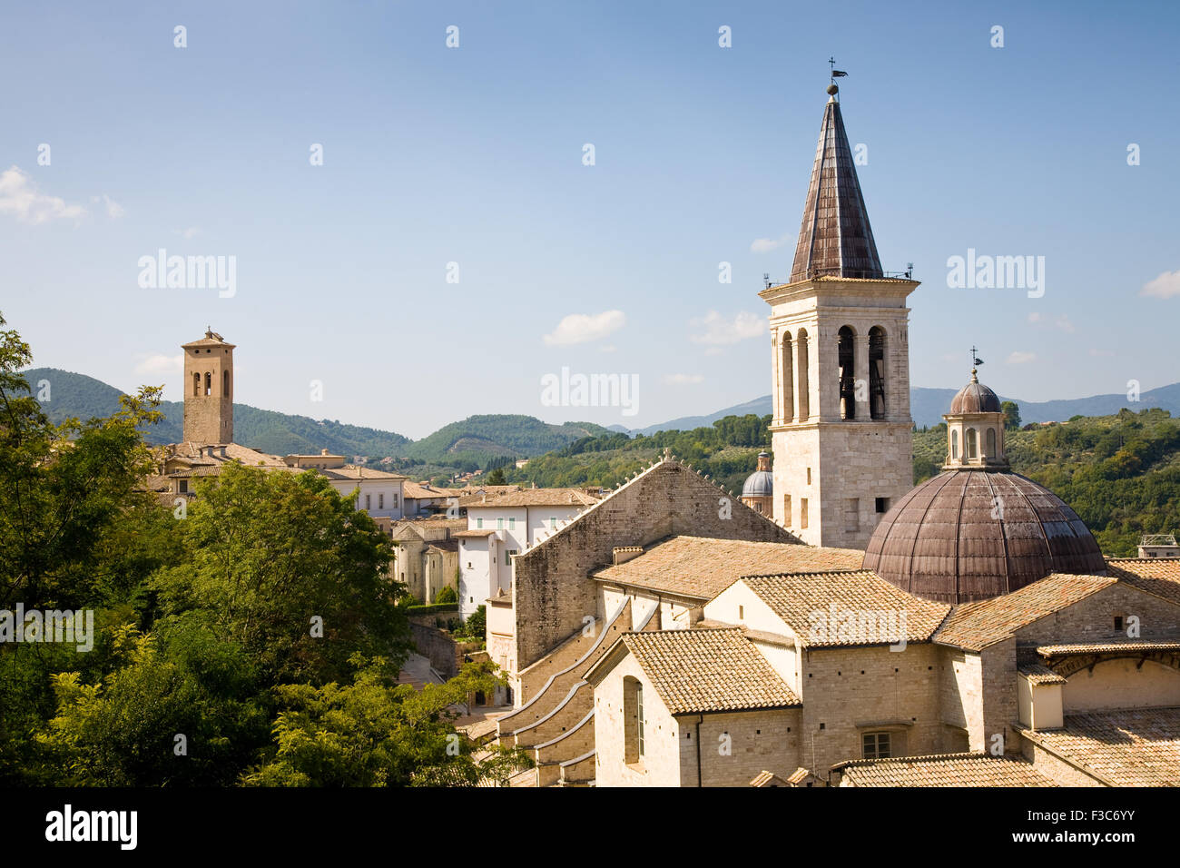 La cathédrale de la ville de Spoleto dans la région Ombrie en Italie Banque D'Images