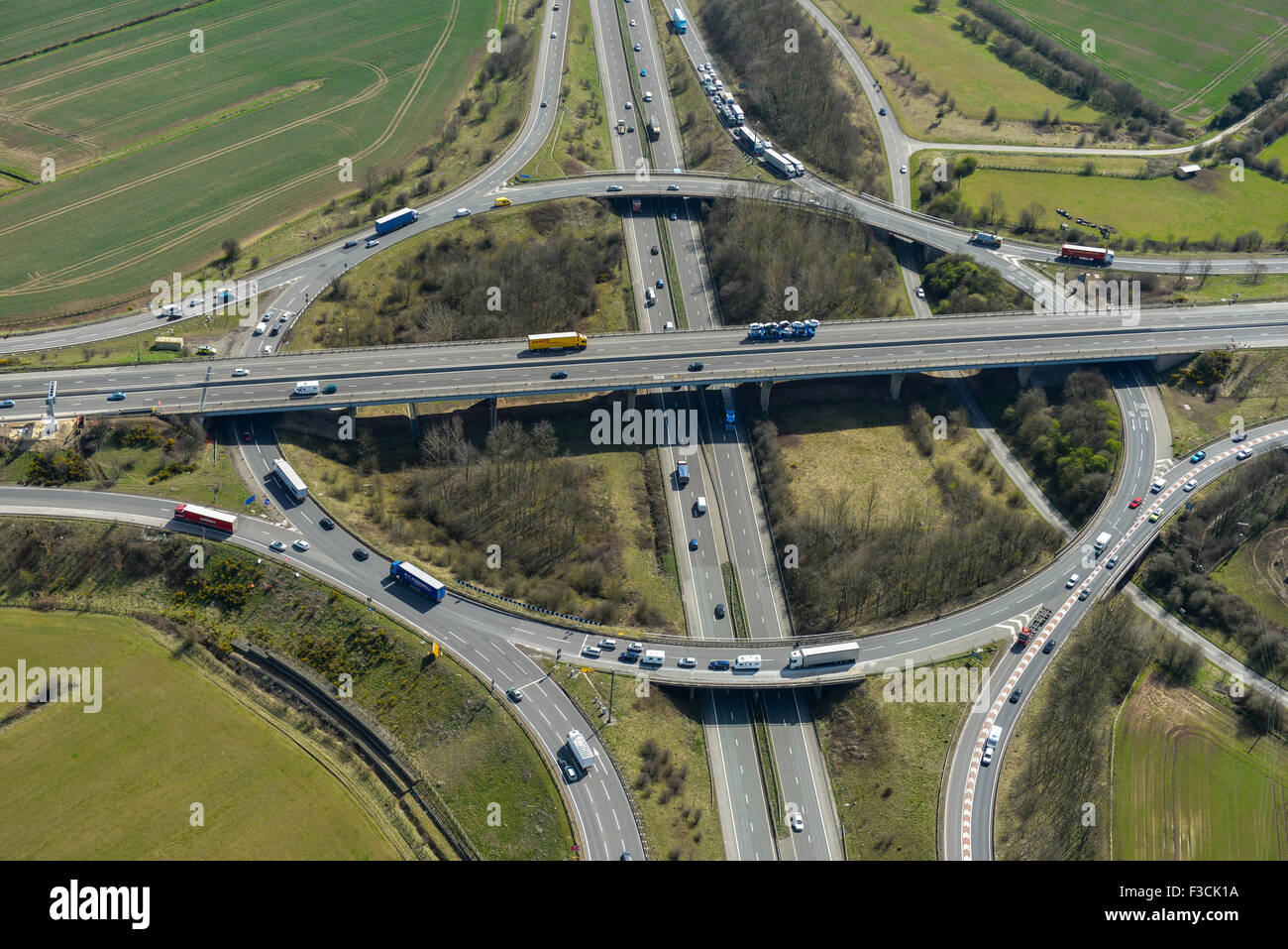 Photographie aérienne des A1-M18 Junction, Wadworth, Doncaster Banque D'Images