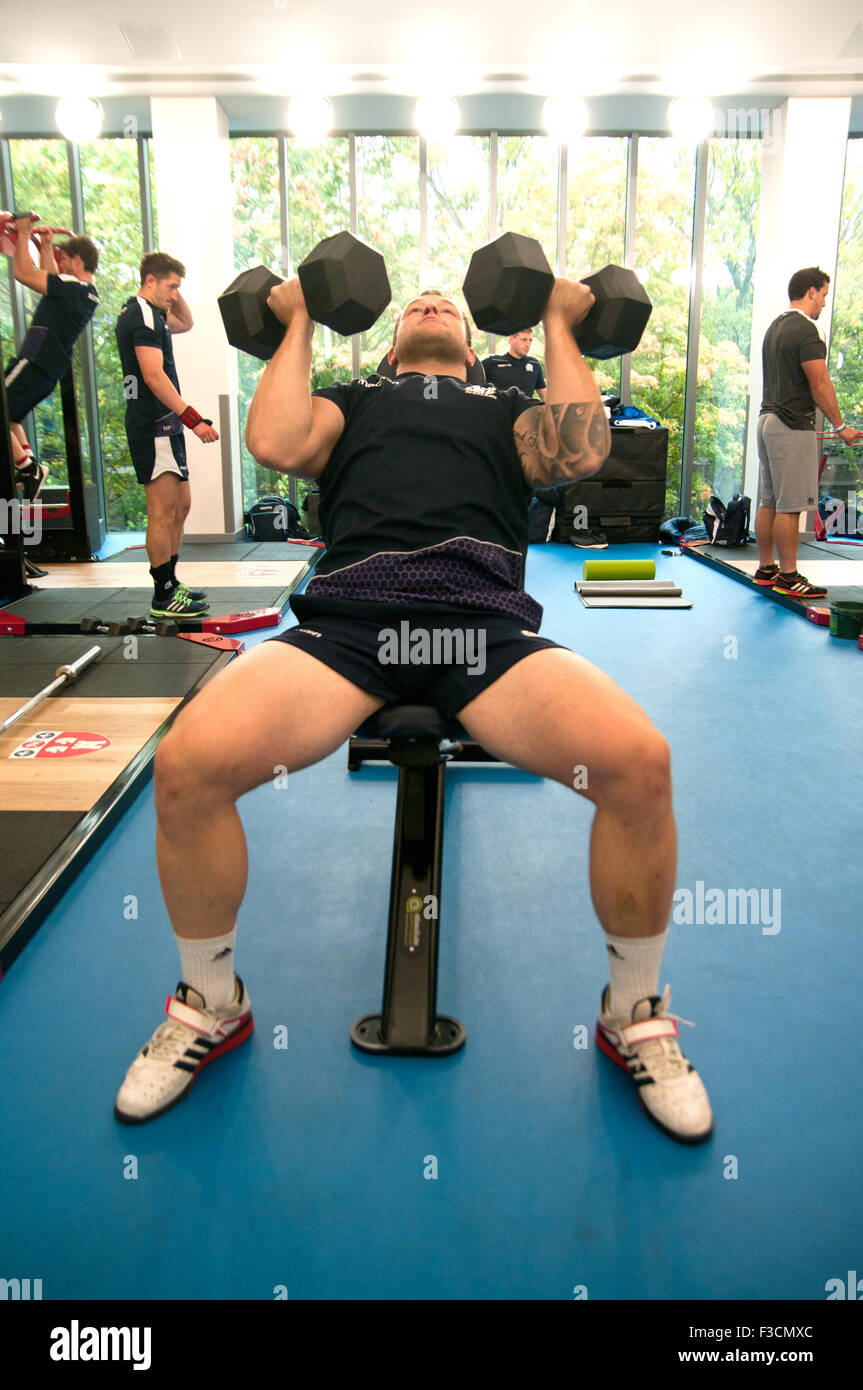 Newcastle, Royaume-Uni. 05Th Oct, 2015. Session de formation de l'Écosse, Coupe du Monde de Rugby 2015, Royal Grammar School, Newcastle, 5 octobre 2015 Crédit : Colin Edwards/Alamy Live News Banque D'Images