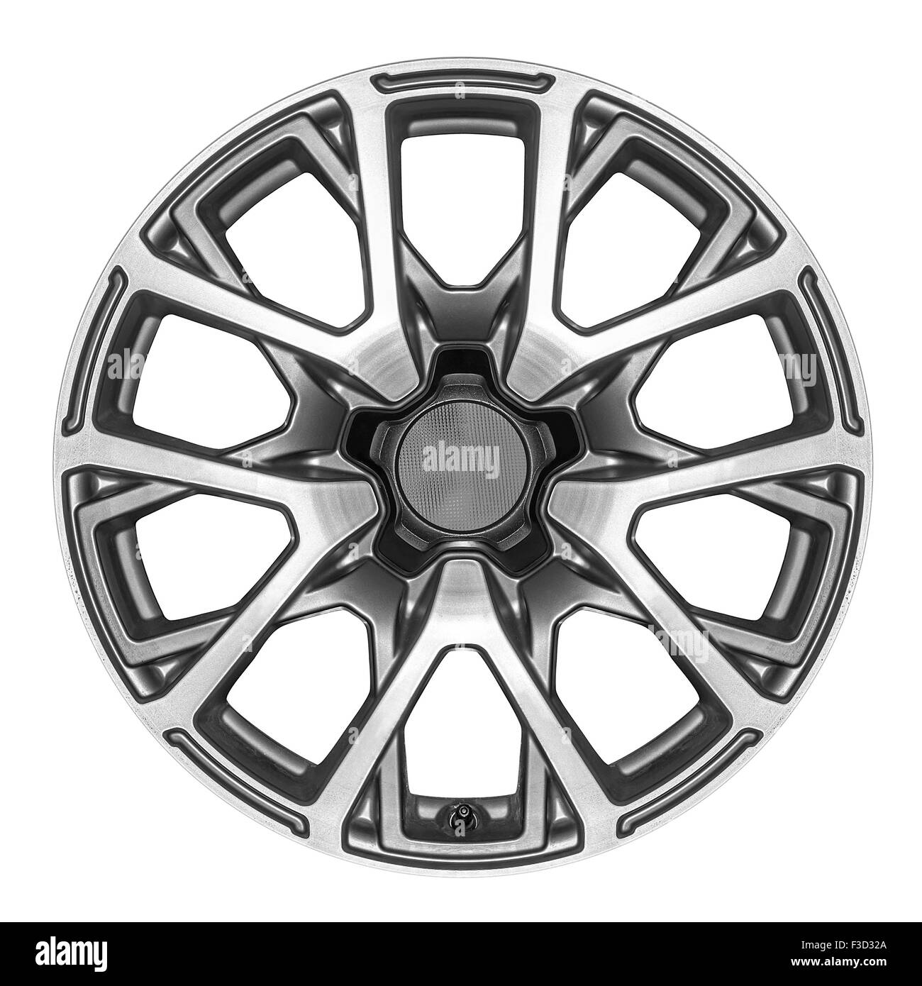 Roue en alliage pour une voiture. Banque D'Images