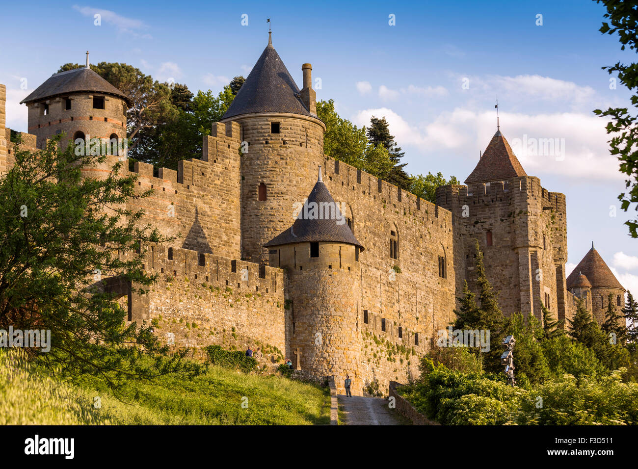 La forteresse médiévale de Carcassonne Aude Languedoc château mur France Europe Couchages 6 personnes, 75 m2 Banque D'Images