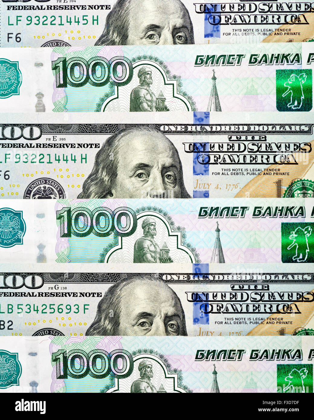 Dollar et ruble mix de texture ou de contexte Banque D'Images Dollar et ruble mix de texture ou de contexte Banque D'Images