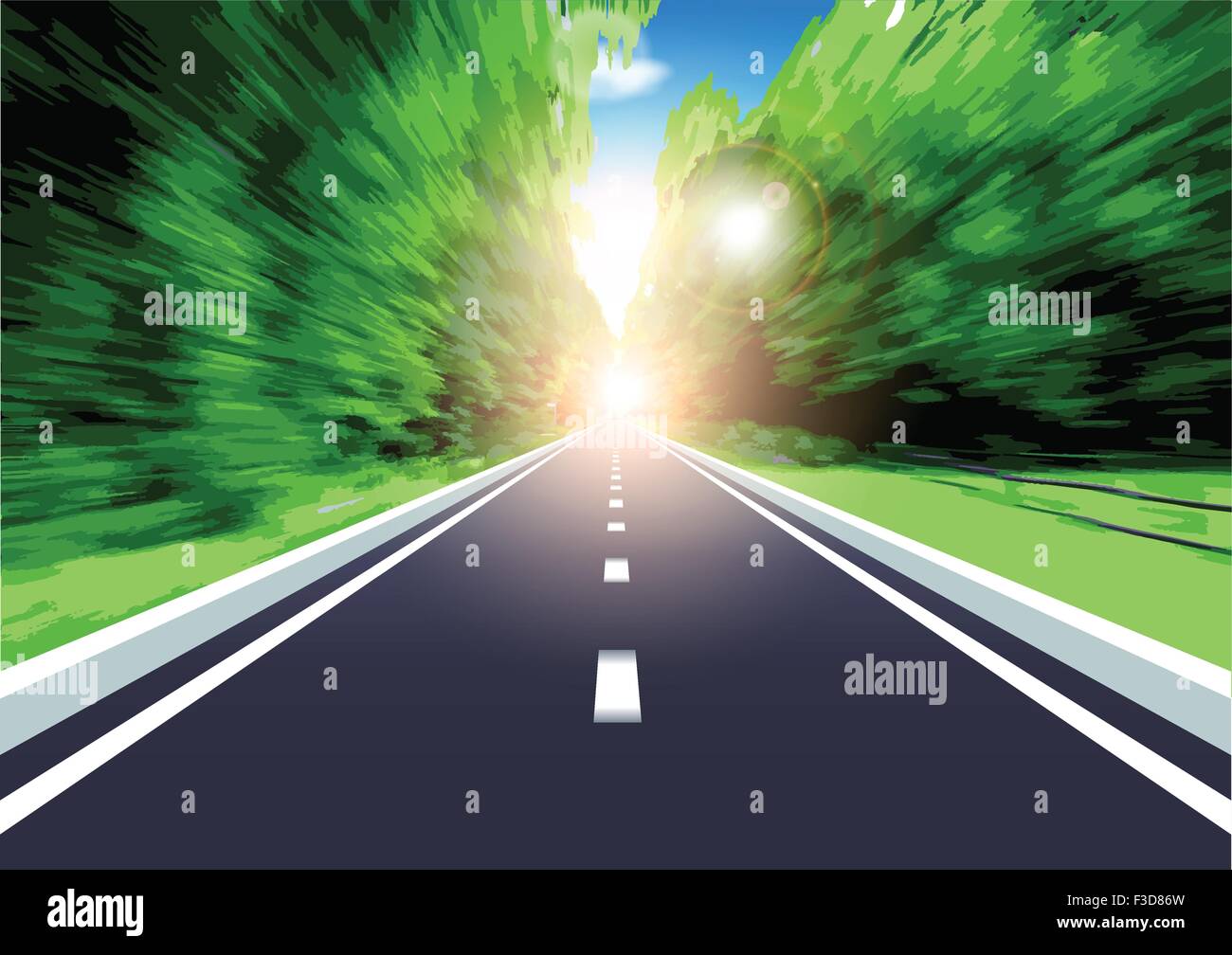 Vector, route, autoroute, vitesse, rapide, dur, Voyage Illustration de Vecteur