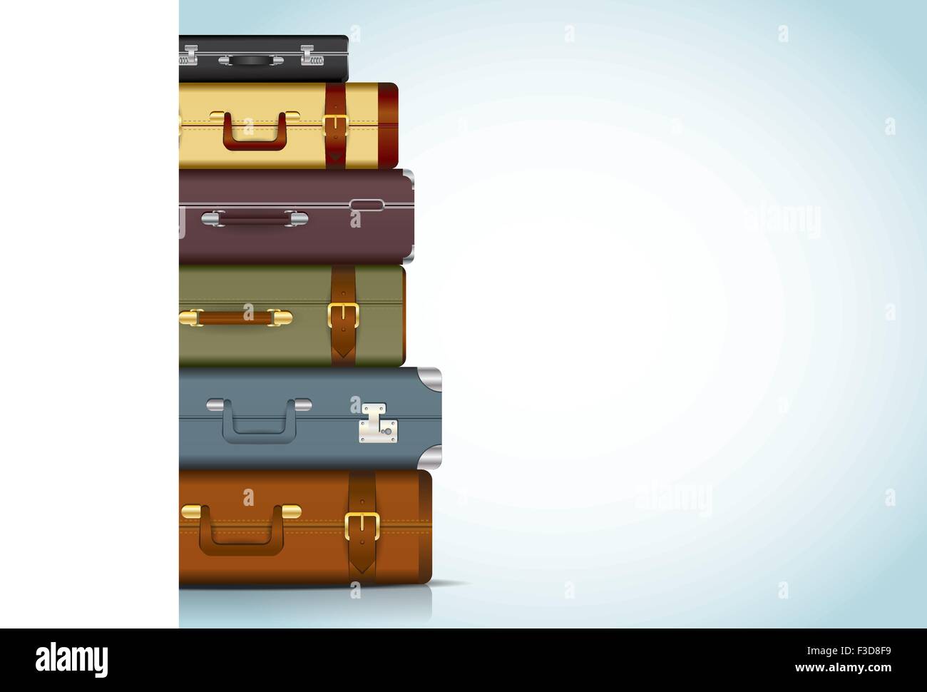 Sac bagage valise black box design marron destinations destination vacances voyage illustration isolé du pavillon Illustration de Vecteur