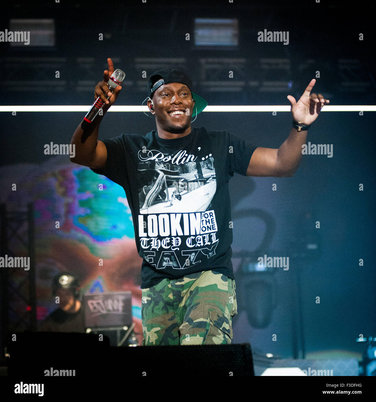 Dizzee Rascal en concert au Big Feastival en 2015 Banque D'Images