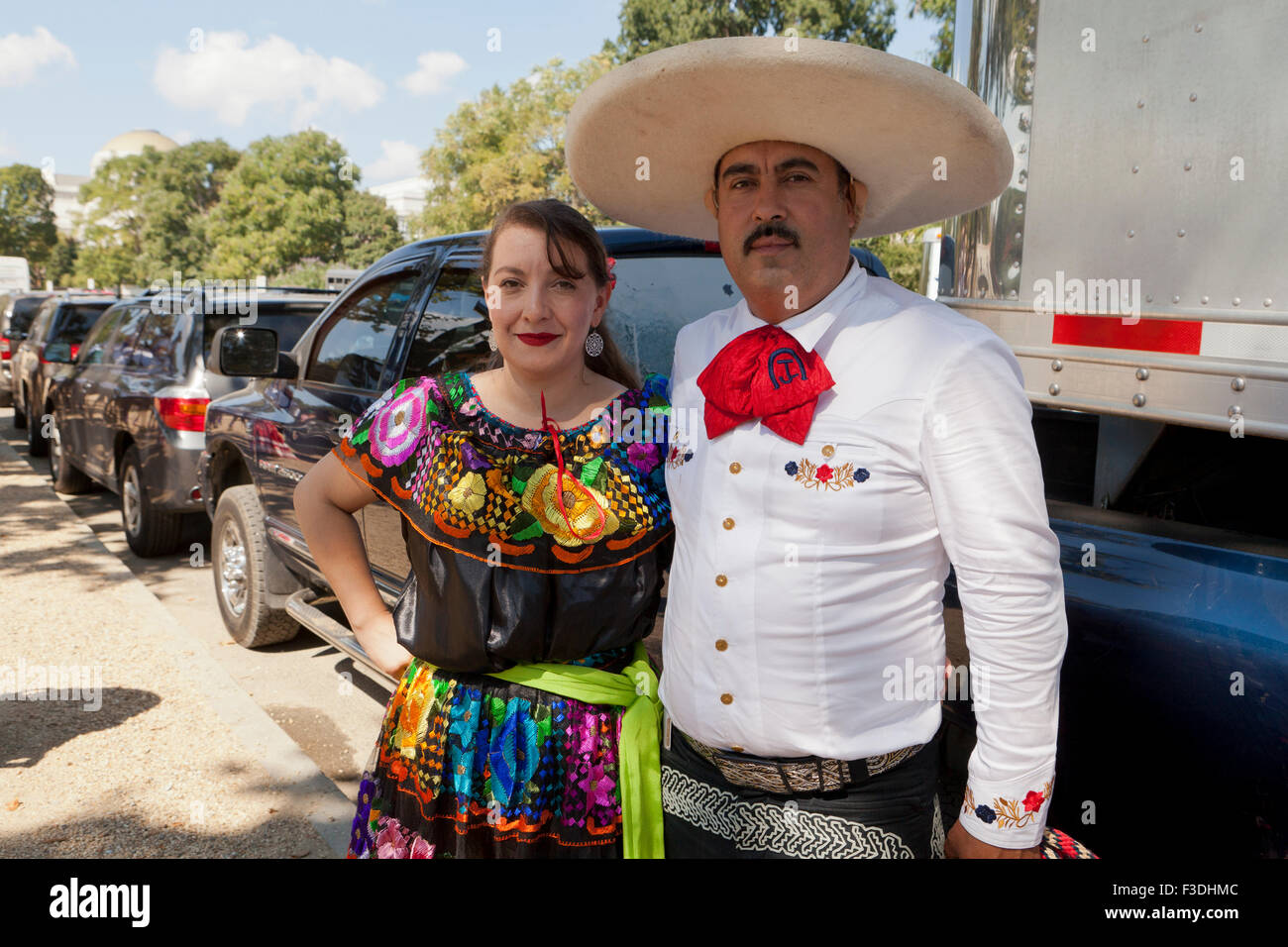 Un Vaquero (cowboy mexicain) et son épouse - USA Banque D'Images