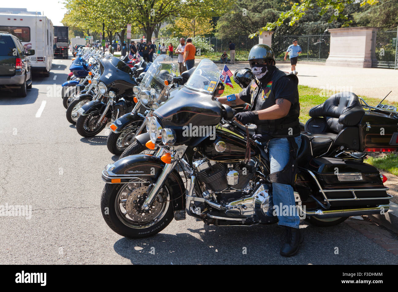 Pilote moto Harley Davidson - USA Banque D'Images