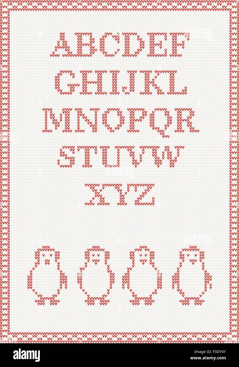 Tricoté rouge alphabet à penguin Vector illustration Illustration de Vecteur
