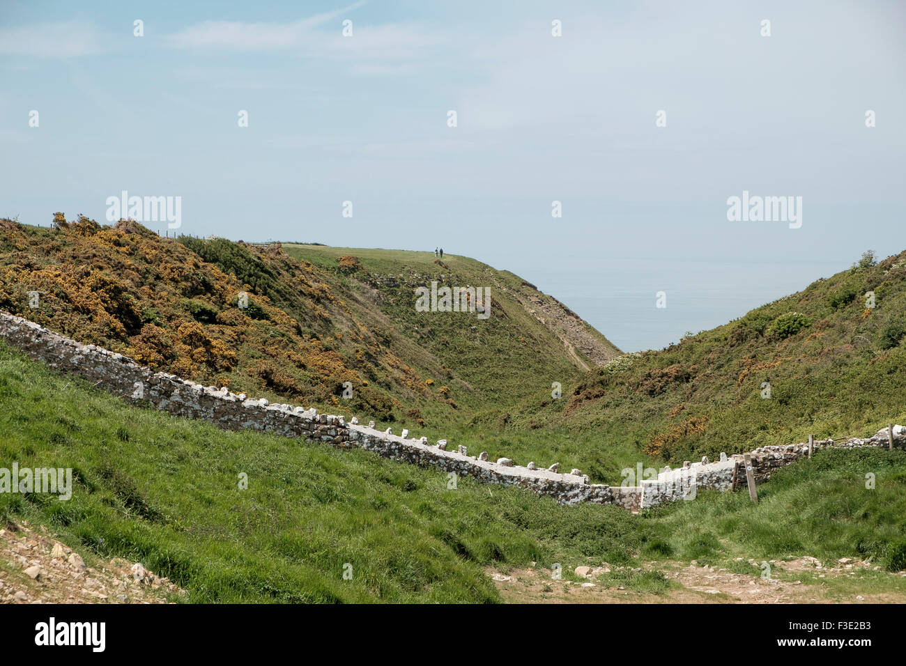 Sur la côte du Glamorgan entre Southerndown et St Donats - MCG Bach mène à la plage Traeth Bach Banque D'Images