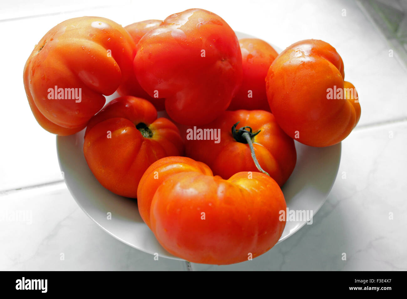 Les tomates 'Marmande' (grand) tomates Beefsteak Banque D'Images