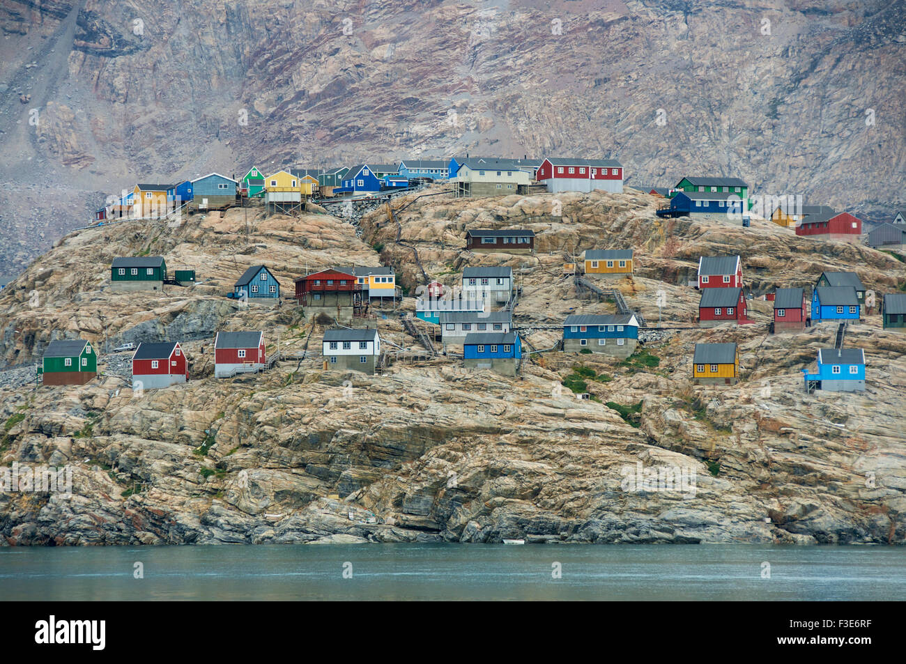 Le petit village de pêche d'Uummannaq (Groenland). Banque D'Images