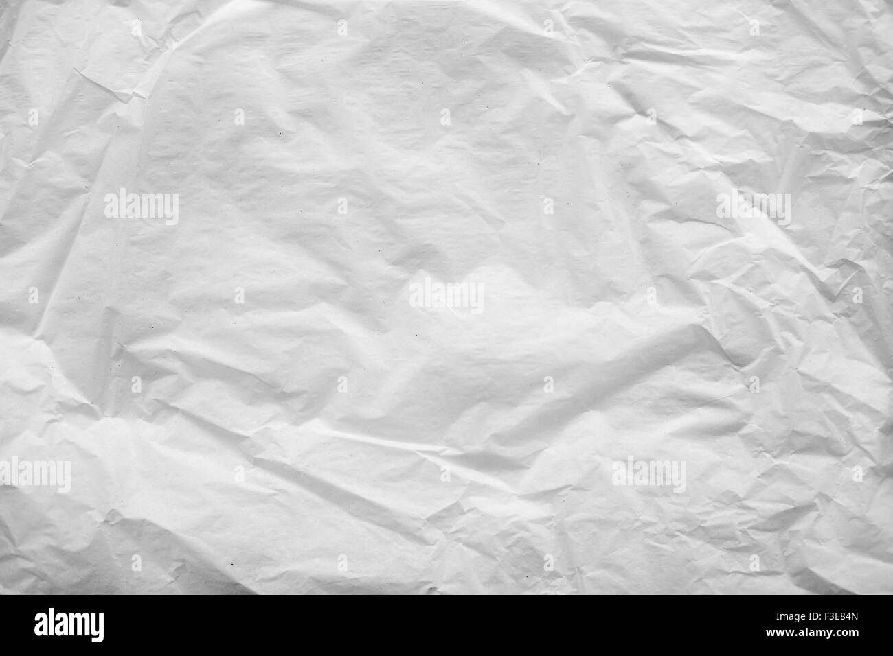 Feuille de papier blanc froissé - arrière-plan horizontal Banque D'Images