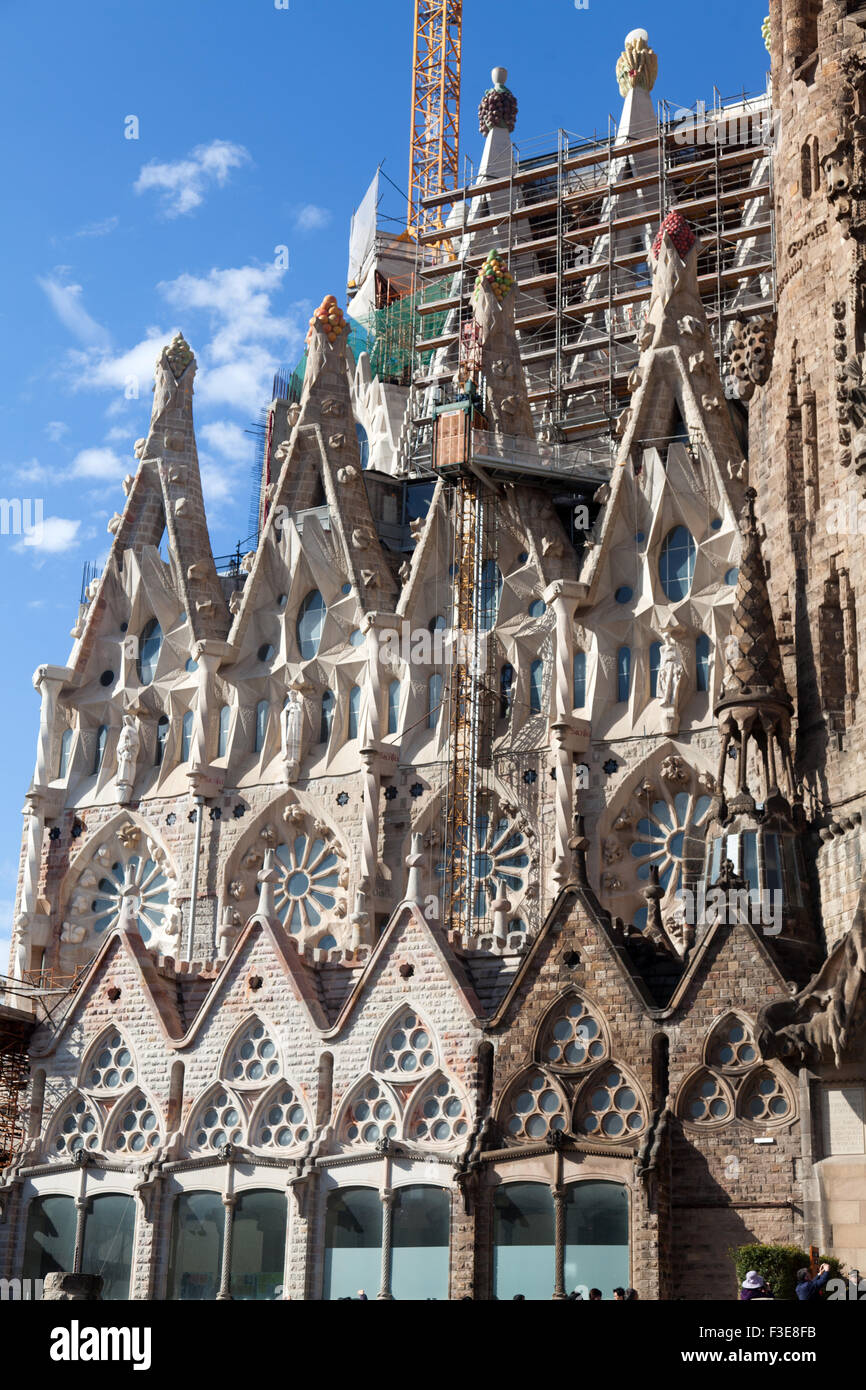 La Sagrada Familia est une grande église de Barcelone, Catalogne, Espagne Banque D'Images