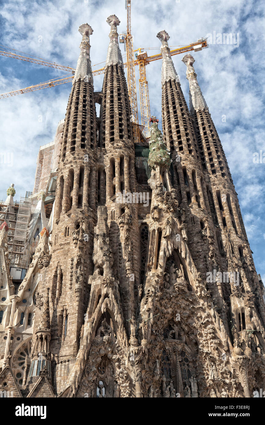 La Sagrada Familia est une grande église de Barcelone, Catalogne, Espagne Banque D'Images