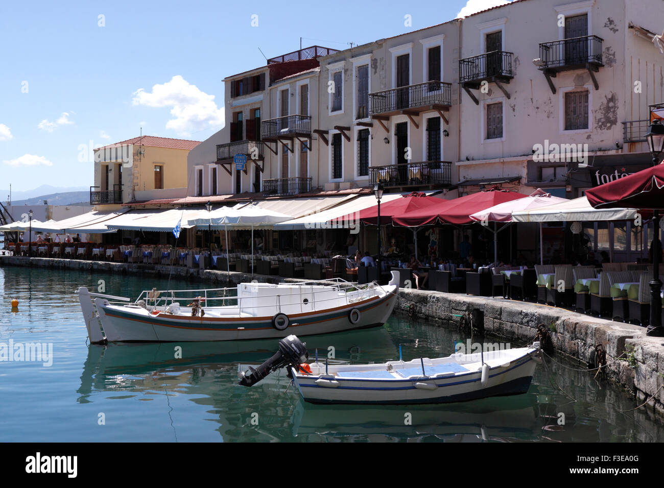RETHYMNON Port Vénitien sur l'île grecque de Crète. Banque D'Images