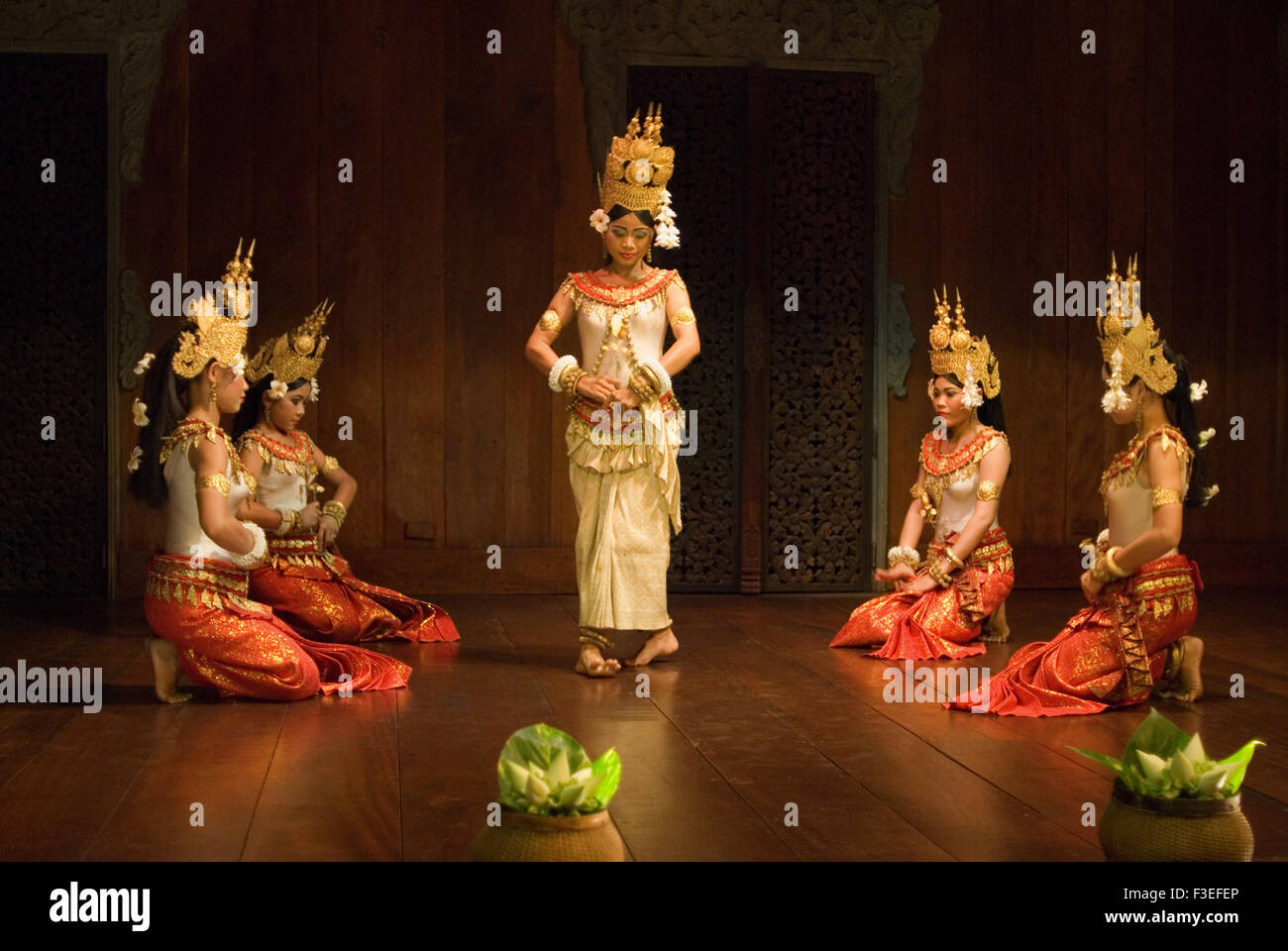 Représentation de danse apsara. Théâtre Apsara. Pgei Reap. t a été une tradition depuis les premiers jours de tourisme à la 19t Banque D'Images