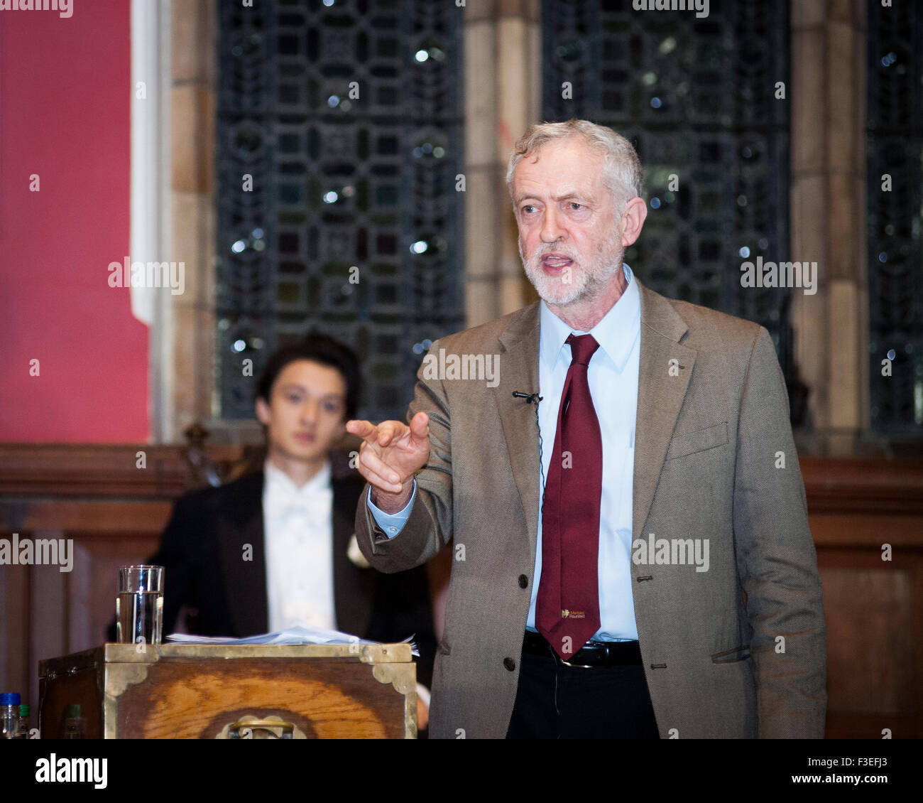 Jeremy Corbyn - ancien chef du Parti travailliste, s'exprimant à Oxford Union en 2013 Banque D'Images