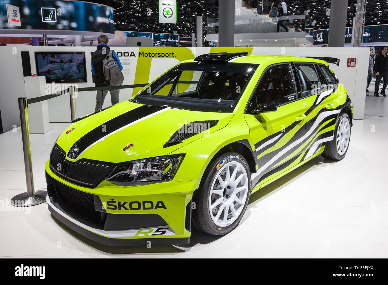 Scoda Fabia Combi RS Voiture de course à l'IAA International Motor Show 2015 Allemagne Banque D'Images