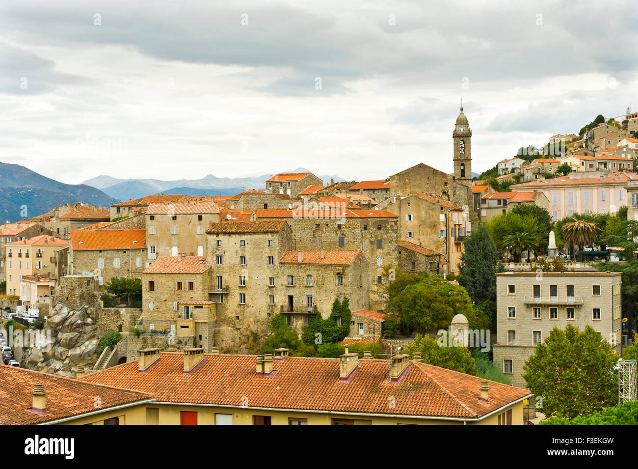 Village de montagne, Corse, France Banque D'Images