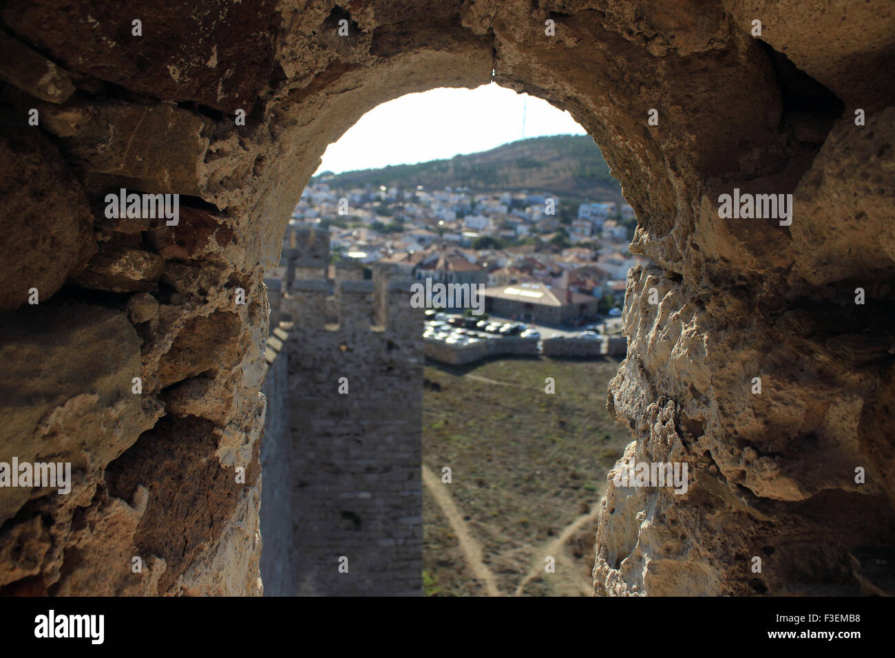 Vue du château de Ténédos, Bozcaada, Canakkale, Turquie. Banque D'Images