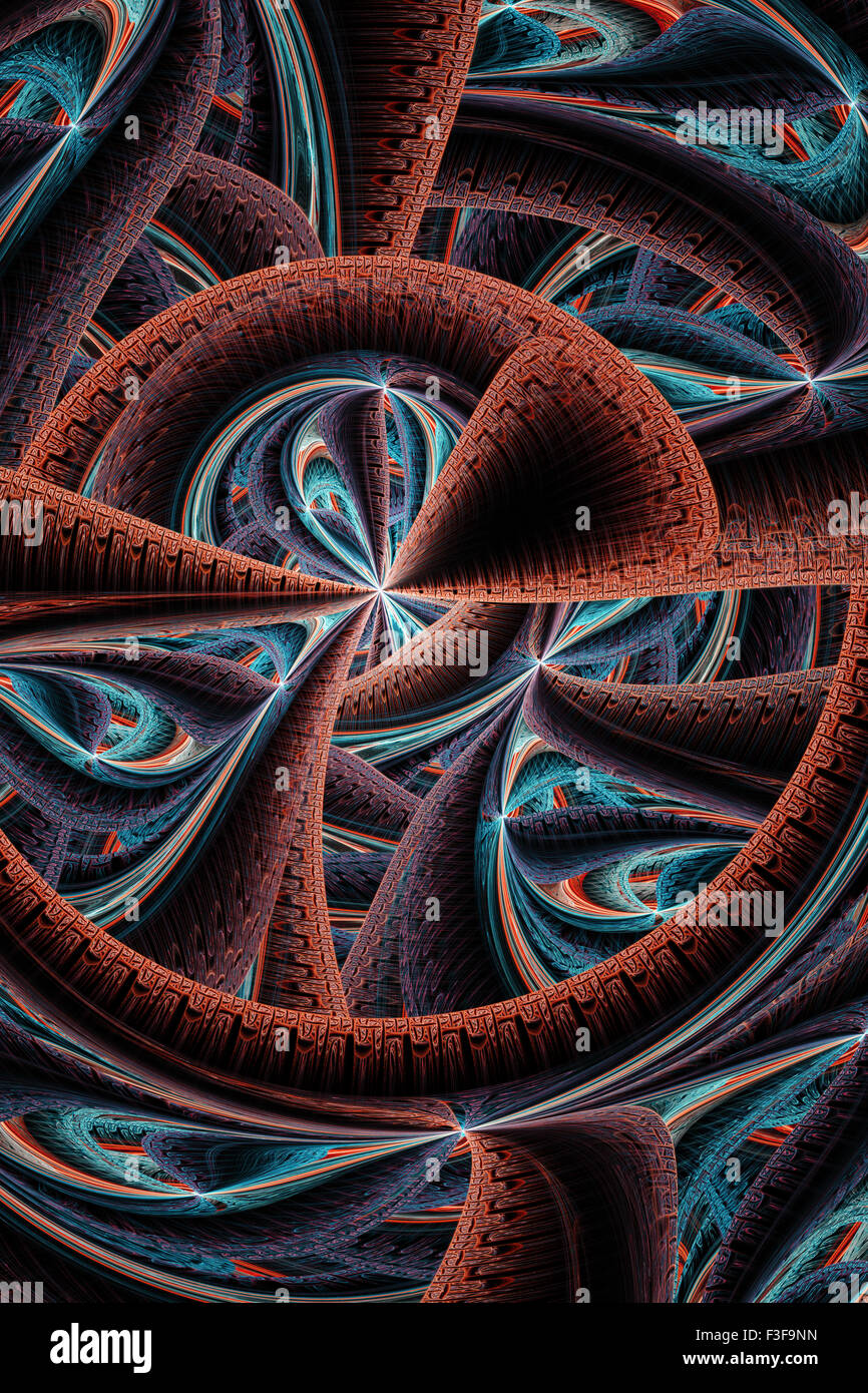 Ordinateur rendus 3d abstrait fond illustration fractale pour creative design Banque D'Images