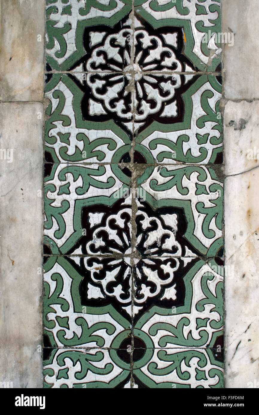 Les carreaux de céramique carreaux décoratifs Parshwanath parasnath Jain temples Temple Jainisme Calcutta Calcutta Inde Bengale Ouest Indian Banque D'Images