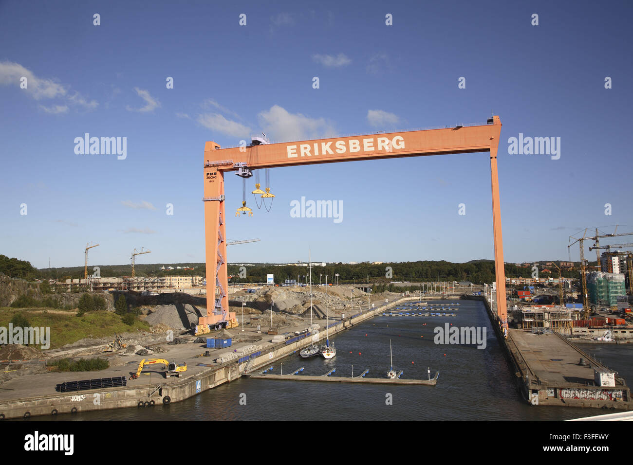 Grue mobile Eriksberg pour la construction navale, Göteborg, Comté de Vastra Gotaland, Suède, pays nordiques, Europe Banque D'Images