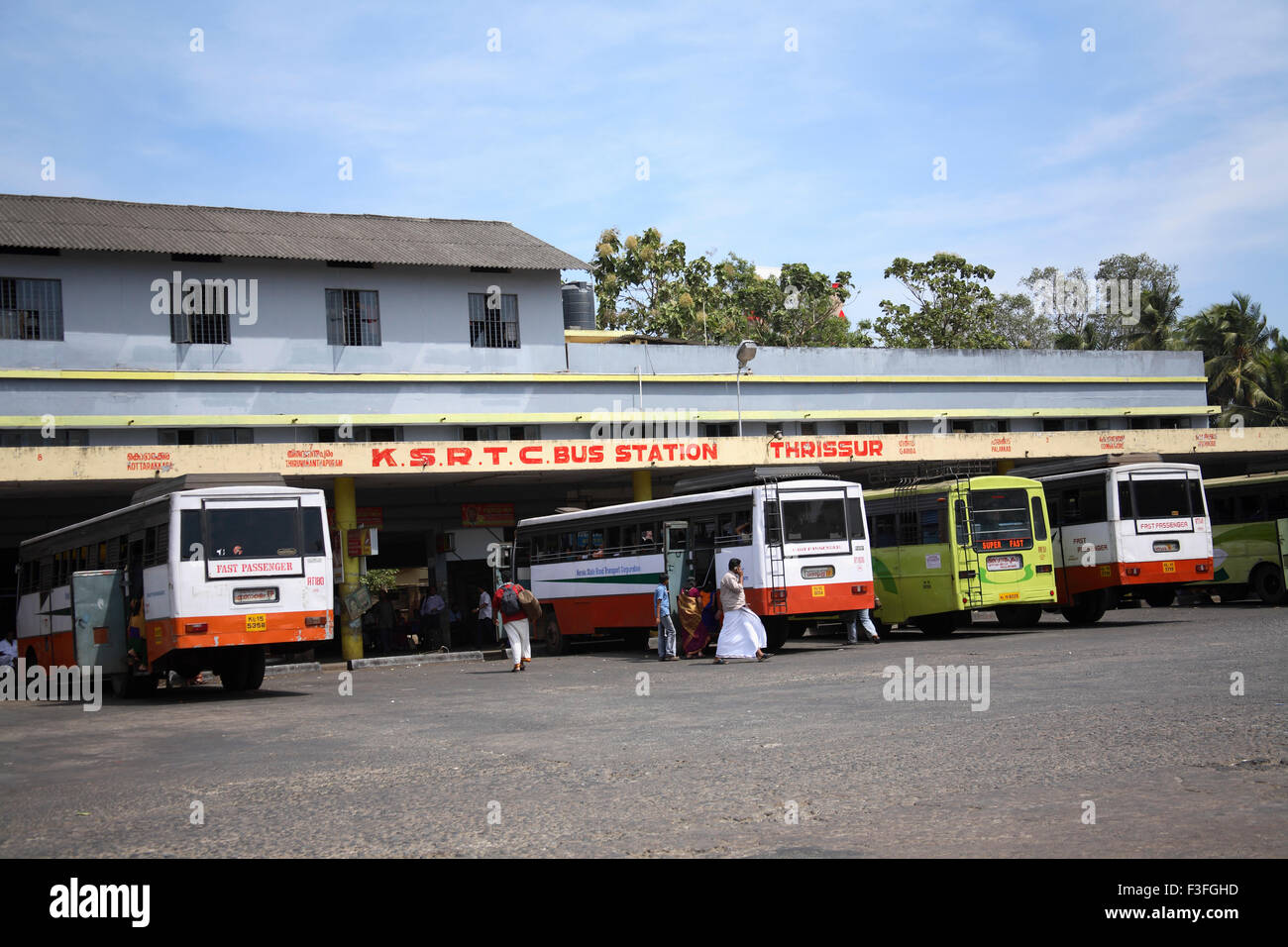 KSRTC bus station ou le Kerala State Road Transport Corporation Bus Station Kerala Inde Thrissur Banque D'Images