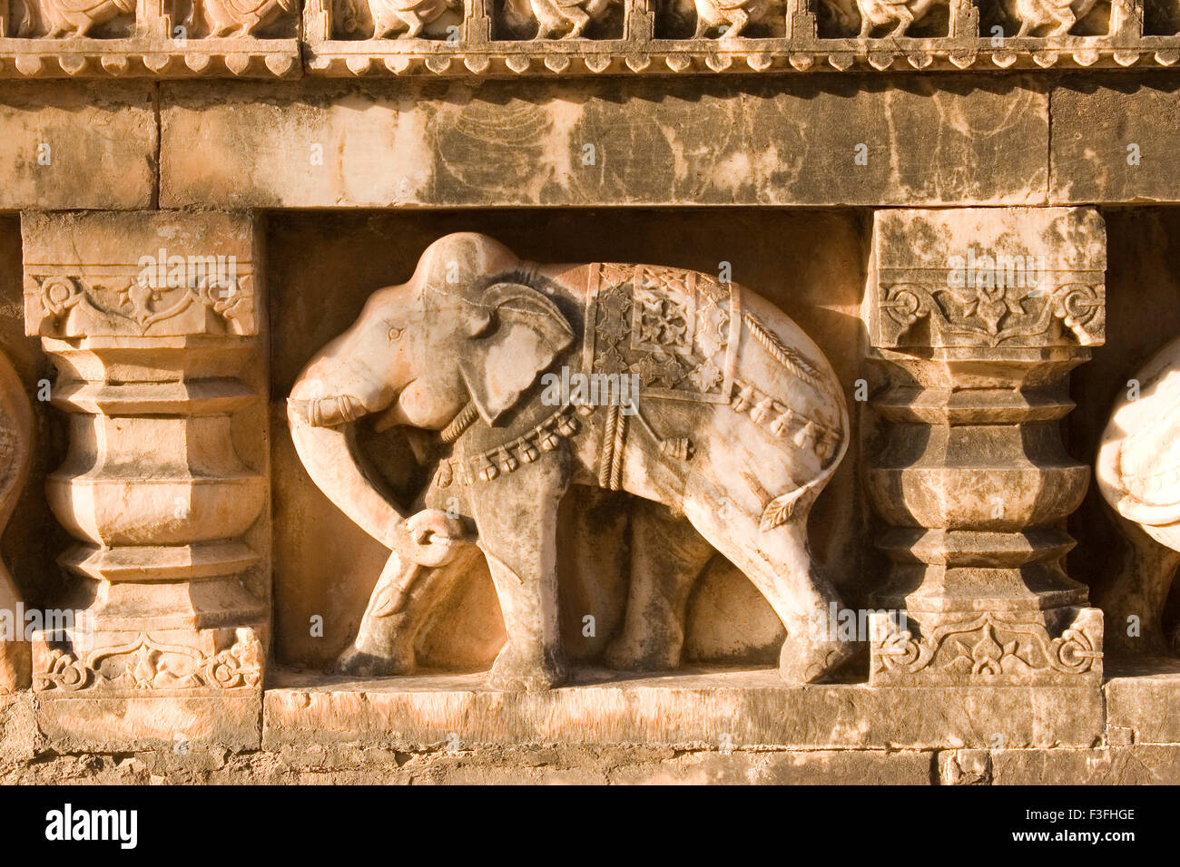 Statue sculptée sur Kesar Bagh crémation royale ; masse ; Inde ; Rajasthan Bundi Banque D'Images